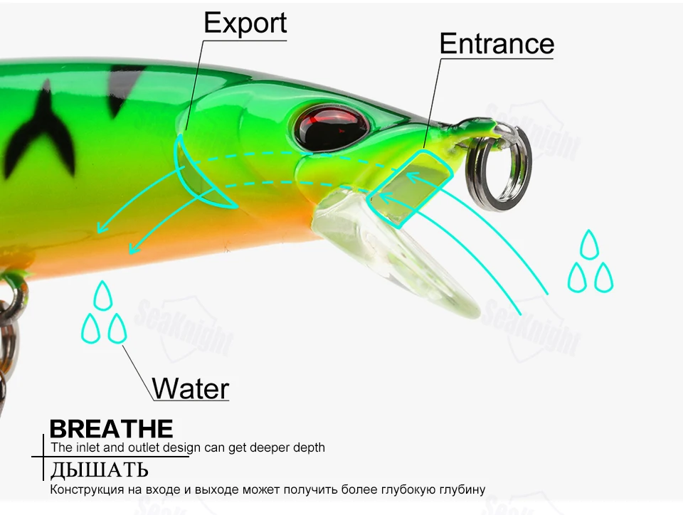 SeaKnight SK019 5 шт. приманка для рыбной ловли гольян 12 г/115 мм Глубина погружения 0-3,0 м имитация рыбы дышать 2 шт. крючок плавающая приманка жесткая Приманка