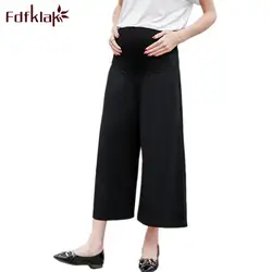 Fdfklak Лето Одежда для беременных для Для женщин Беременность брюки свободные укороченные живота для беременных брюки упругие талии брюки
