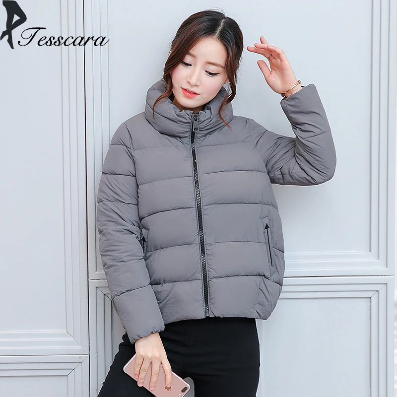 Women Winter Short Parka Jacket Coat Female 2018 New Plus Size Stand Up Collar Snow Warm Outwear ...