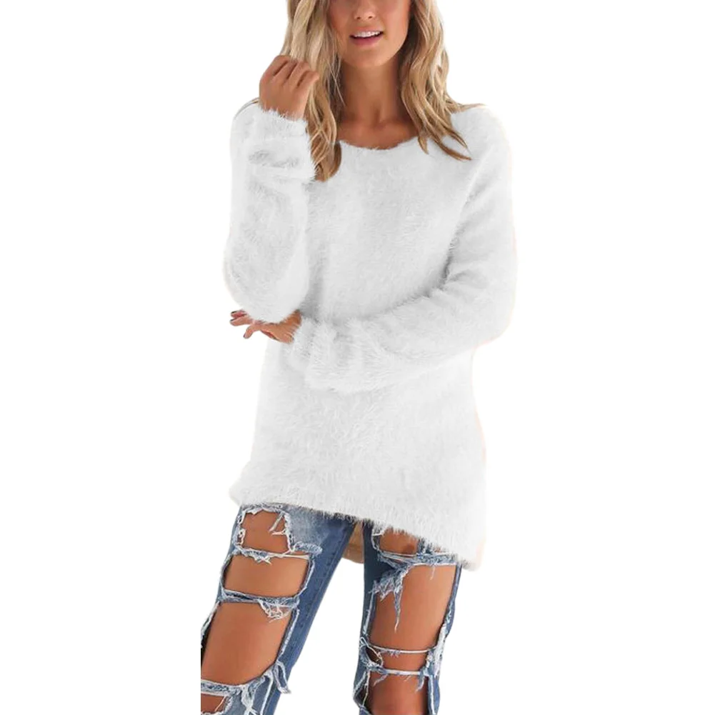 

Spring Autumn Sweater Women Loose Long Sleeve Solid Warm Pullovers Tops BMF88