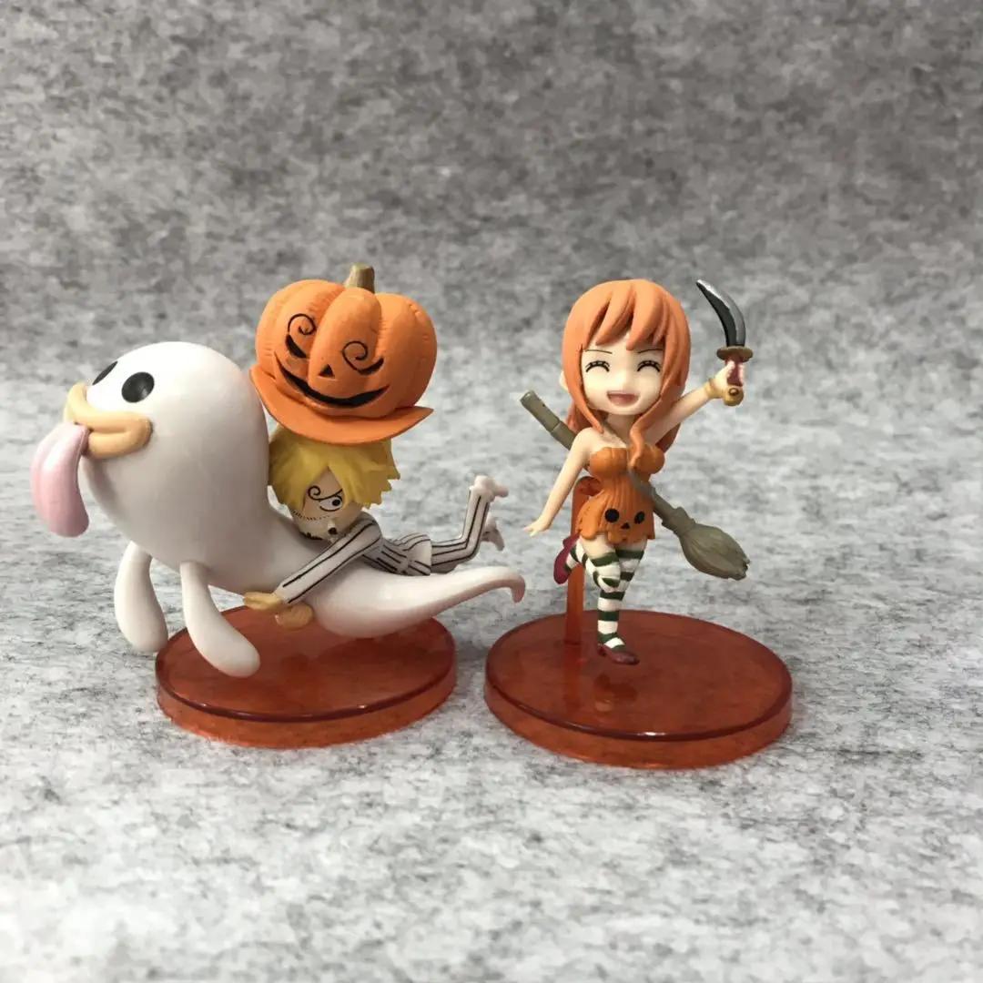 9 шт./компл. Аниме One Piece WFC Хэллоуин Луффи сандзи Чоппер Нами Тыква Clollectible экшн