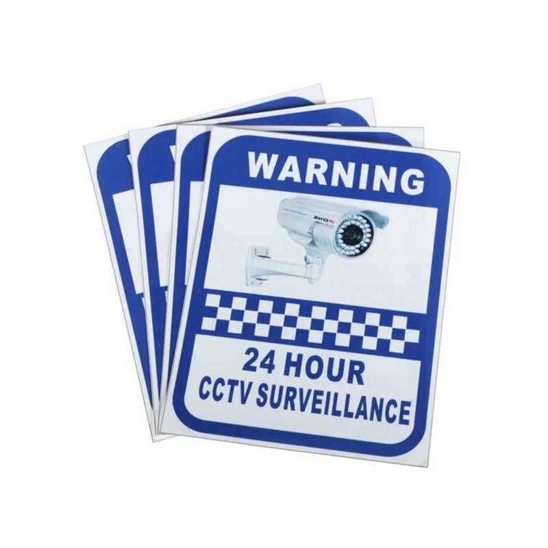 

giantree 10 Pcs 24 Hour CCTV Monitoring Security Surveillance Warning Sticker Camera Adhesive Sticker Sign Warning Safety Vinyl