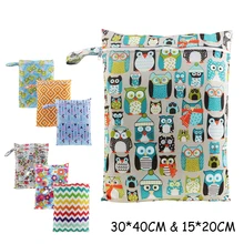 30*40cm & 15*20cm PUL Printed Diaper Waterproof Dry Wet Bag Nappy Bags Pail Liner Laundry Bag For Baby Reusable Cloth Diaper