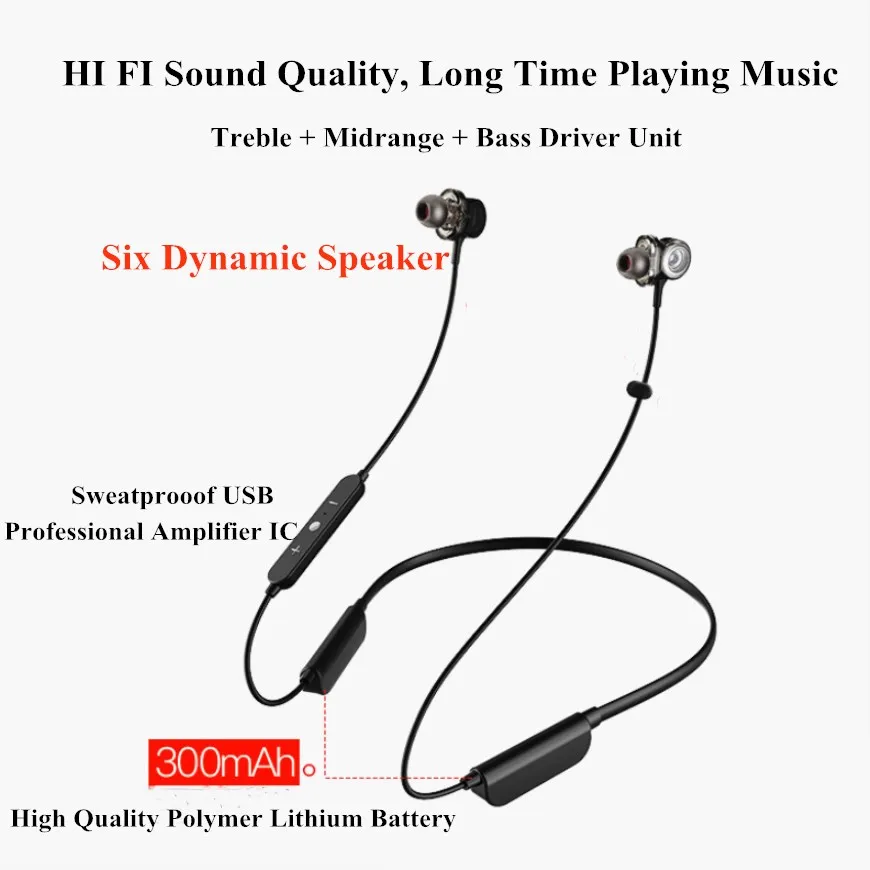 I-INTO I6, Bluetooth 4,1, наушники, 3 динамических привода, HIFI, бас, наушники, спортивные, Bluetooth, гарнитура, стерео, беспроводные наушники для телефона