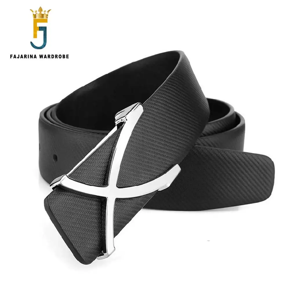 FAJARINA Unique Design Letter 100% Cowhide Genuine Casual Strap Leather Belts for Men Cow Skin Belt Men Freeshipping LUFJ0175