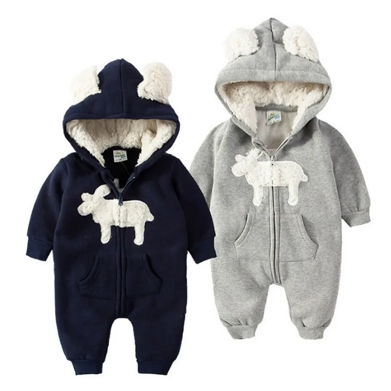 

Winter Baby Girl Clothes Plus Velvet Jumpsuit for Babies Solid Color Boys Baby Clothes Baby Romper Cute New Born Baby Clothes