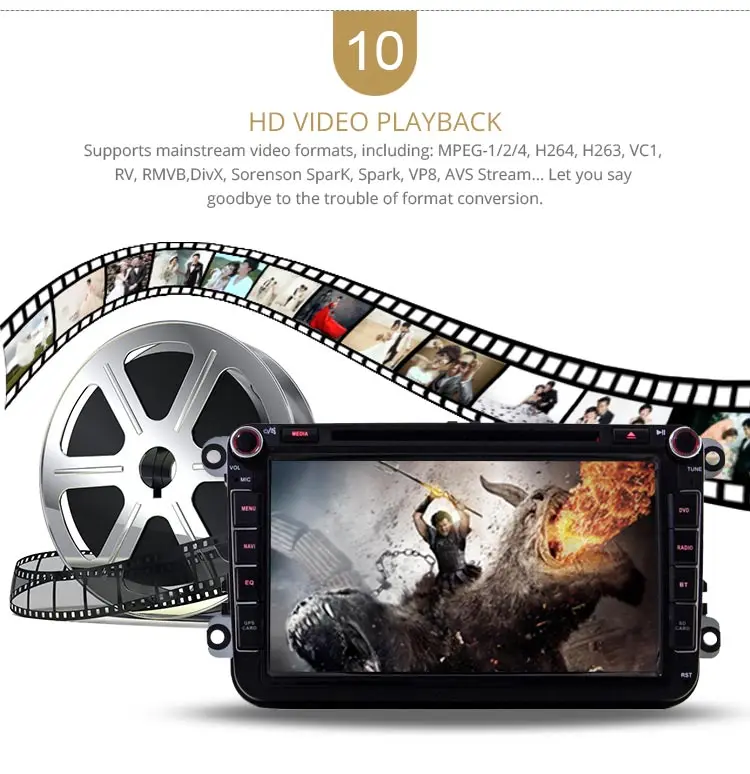 Perfect LJDA 2 Din Android 9.0 Car DVD player For Volkswagen Skoda Passat B6/B7/CC Polo Golf Sharan Caddy Bora Car GPS Radio Multimedia 12