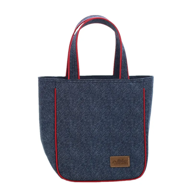 

Denim Large Lunch Bag For Men Portable Women Picnic Bento Box Insulated Pack Drink Food Insulated Boys School Organizer Pouch
