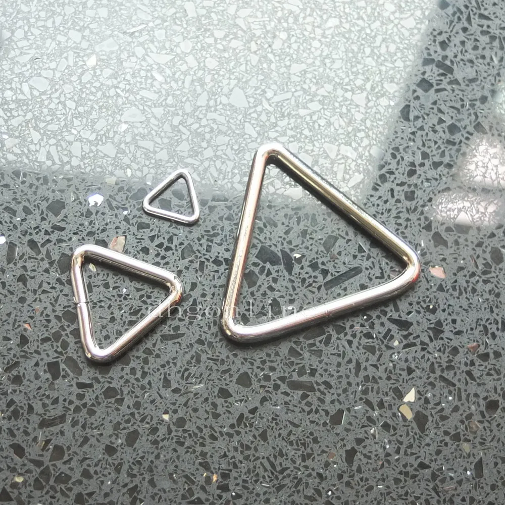 

25 Pcs 19 25 38mm Triangles Ring For Dee D Belt Buckles Webbing Strap Cotton 3/4" 1" 1.5" Nickle