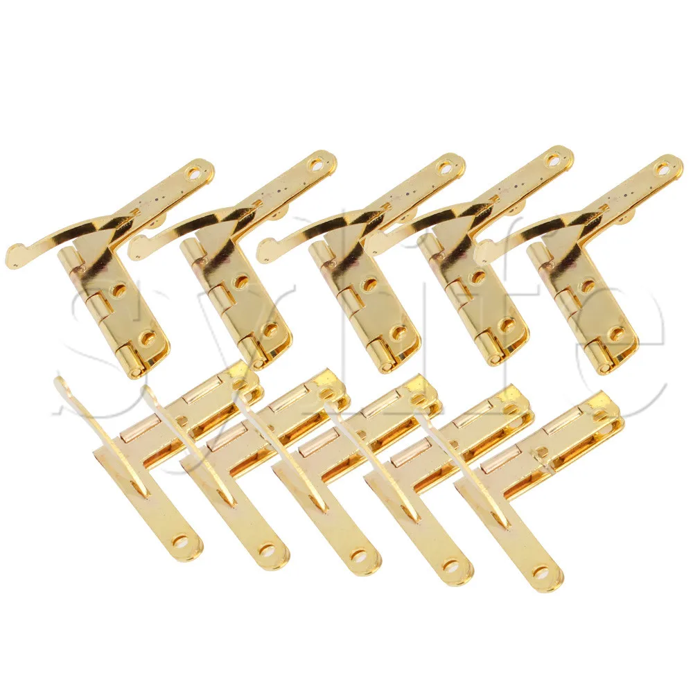 10PCS Mini Small Metal Spring Hinges with Screws 33x30mm For Miniature