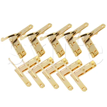

10PCS Mini Small Metal Spring Hinges with Screws 33x30mm For Miniature Furniture