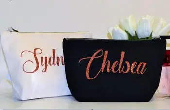 

personalize names maid of honor makeup pouches bridesmaid wedding Gift Make Up Cosmetic Bags Unique Gift for Bridal vanity Bags