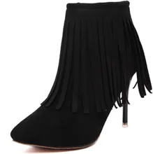35-40 sapato feminino botas mujer серый черный красный женщины кисточкой ботильоны осень зима теплая платье обувь пинетки работа свадебные
