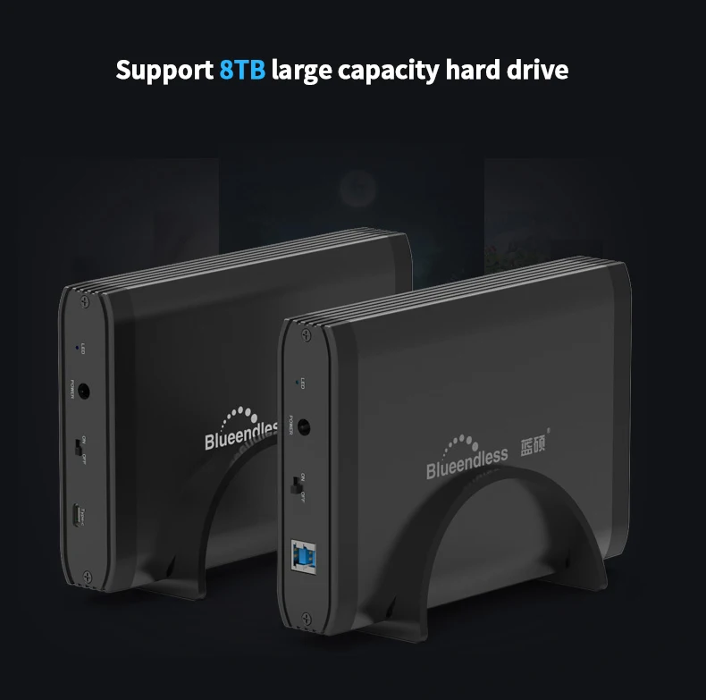 hdd ssd cases suit 3.5'' 2.5'' Type C  USB A usb 3.0 to sata hard disk caddy aluminum hard disc enclosure with 12V 2A AC power hdd case  (10)