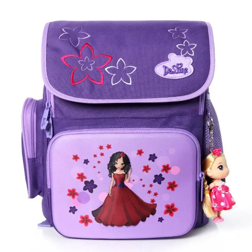 Delune sweet princess cartoon School Bag flower little girls School