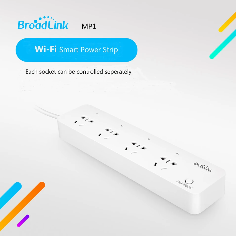 

BroadLink MP1 Smart Power Extension Socket Separately Controlled WiFi Remote Control 4-Outlet Power Strip Smart Home Automation