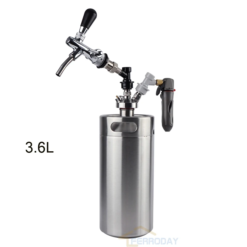 Homebrew 3.6L мини Ворчун копья пива копье с краном кран CO2 инжектор Премиум + бочонок
