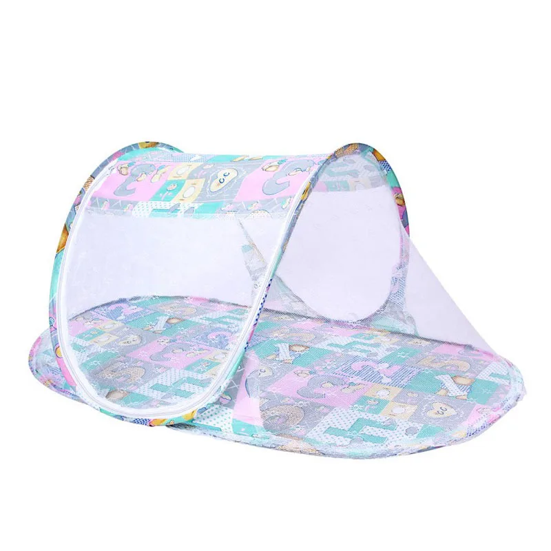 

2018 New Portable Foldable Baby Kids Infant Bed Dot Zipper Mosquito Net Tent Crib Sleeping Cushion collapsible portable