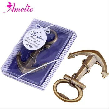 

10Pcs Unique Souvenir Sailing Boat Anchor Bottle Opener Birthday Gift Wine Openers Kitchen Tools Vintage Guest Favors
