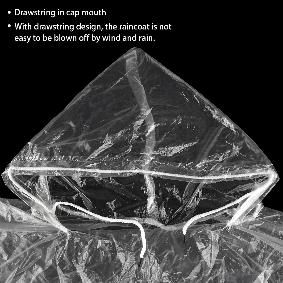 

5pcs Portable Disposable Raincoats with Hat Cap for Outdoor Travel (Clear)