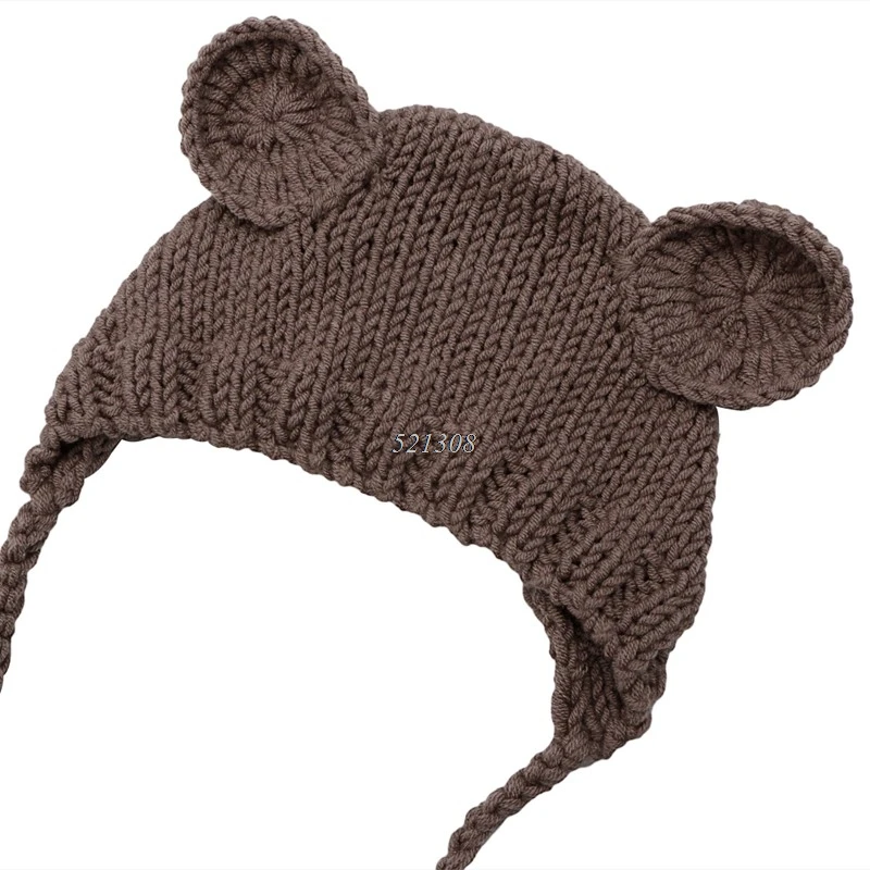 Новорожденная Детская шапка-медвежонок реквизит для фотосессии вязаная шапочка аксессуары для фотосъемки