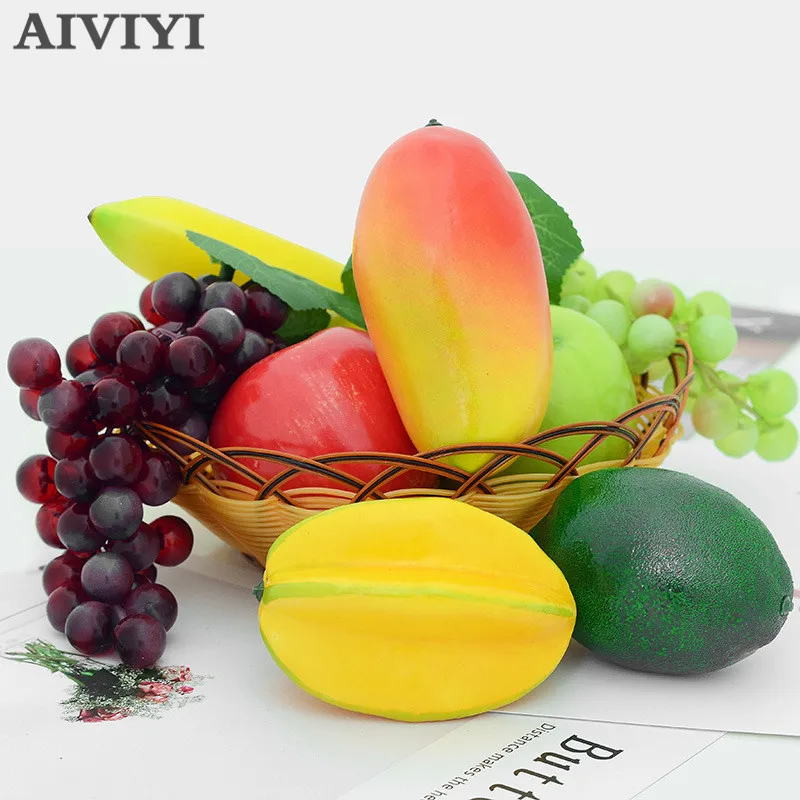

Decorative Foam Fake Fruit Apple Leamon Peach Orange DIY Plastic Artificial Fruit For Home Decor Accessories Photography Props