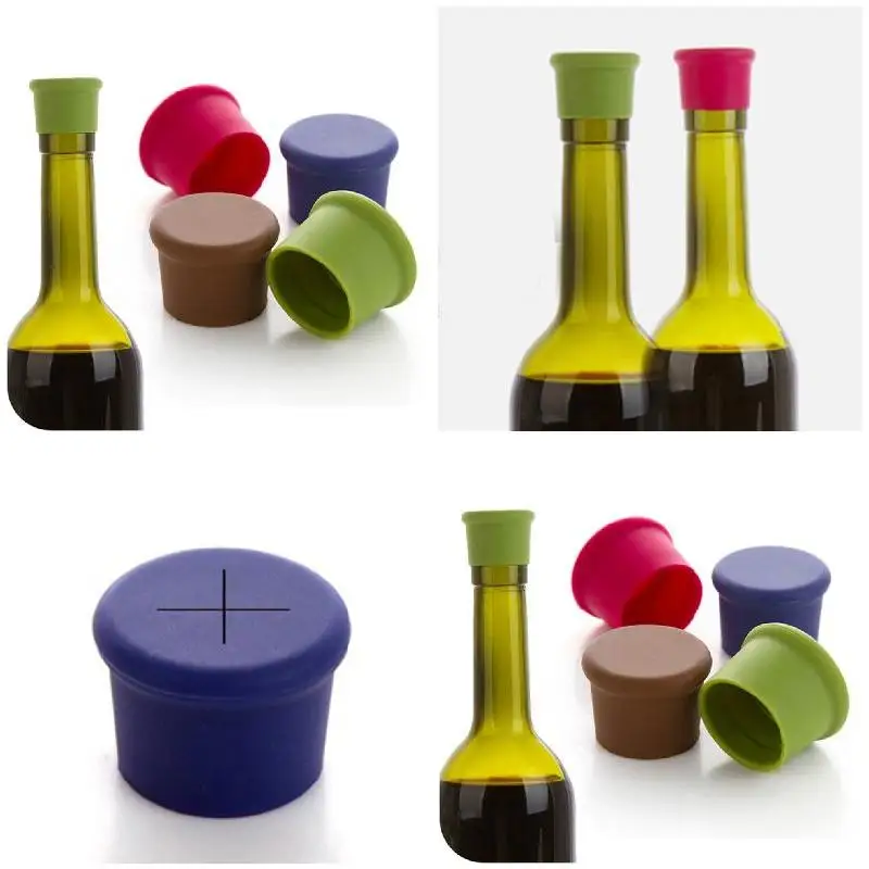 New 5 Pcs/Set Reusable Silicone Wine Bottle Stopper Beer Cap Seal Cover XOA88 | Дом и сад
