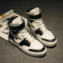 Nubuck Leather Men Shoes Spring Male Casual Shoes 2016 Fashion Leather Shoes high dunk mixed color Men’s shoes Flats zapatillas