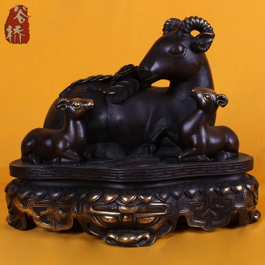 

B0601 421Bronze sculpture, crafts kaitai pure copper bronze sculpture, sanyang kaitai decoration statue