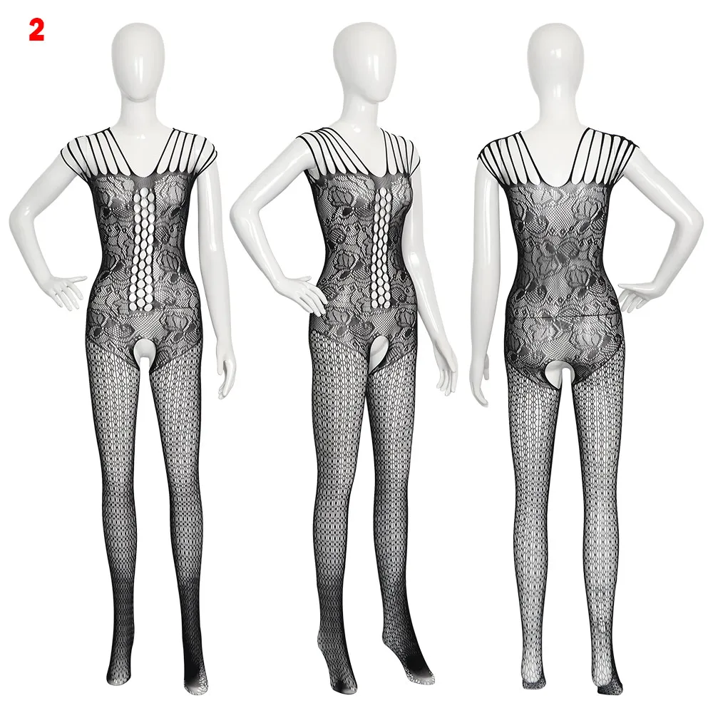 Женское сексуальное нижнее белье Babydoll, женские кружевные прозрачные обтягивающие цельные ажурные чулки, кружевная униформа, сетчатые чулки-сетка