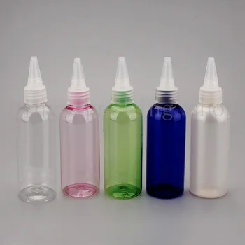 

100ml(50pc/lot) Refillable Perfume Pointed Cap Lotion Bottles for Liquid Storage Empty Plastic Small Sample Mutil-color Bottle