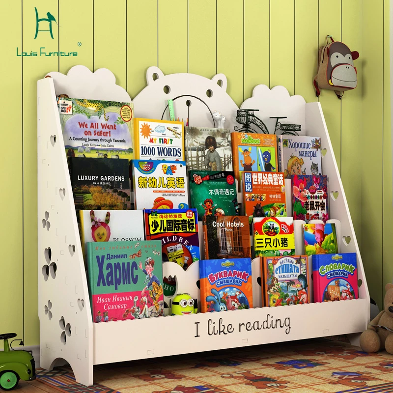 Louis fashion Children's Bookcases bookshelf simple cartoon baby floor