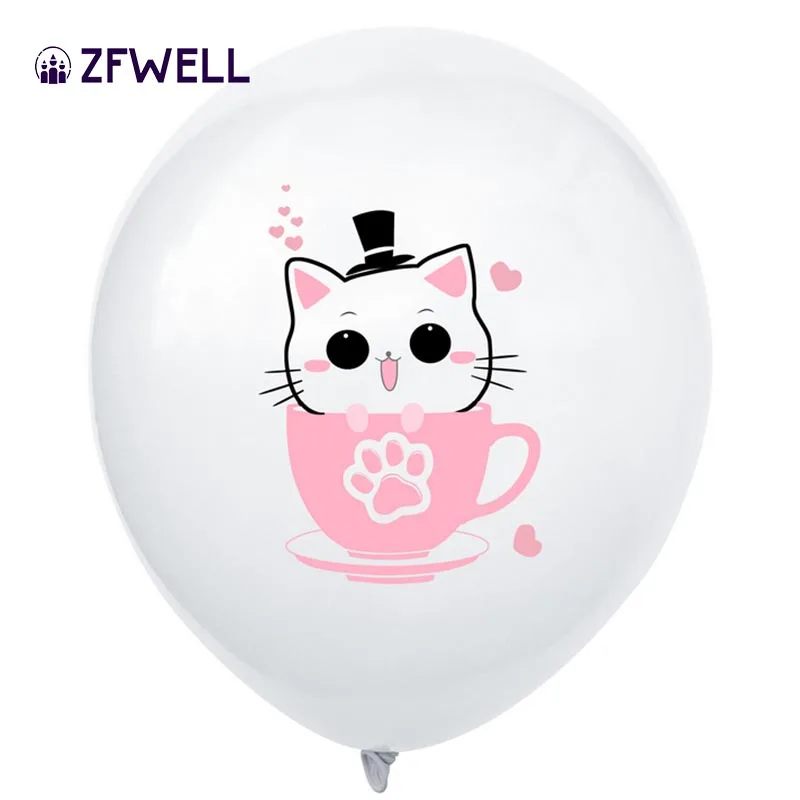ZFWELL12 дюймовая круглая Милая чашка с кошкой для домашних животных рисунком собаки