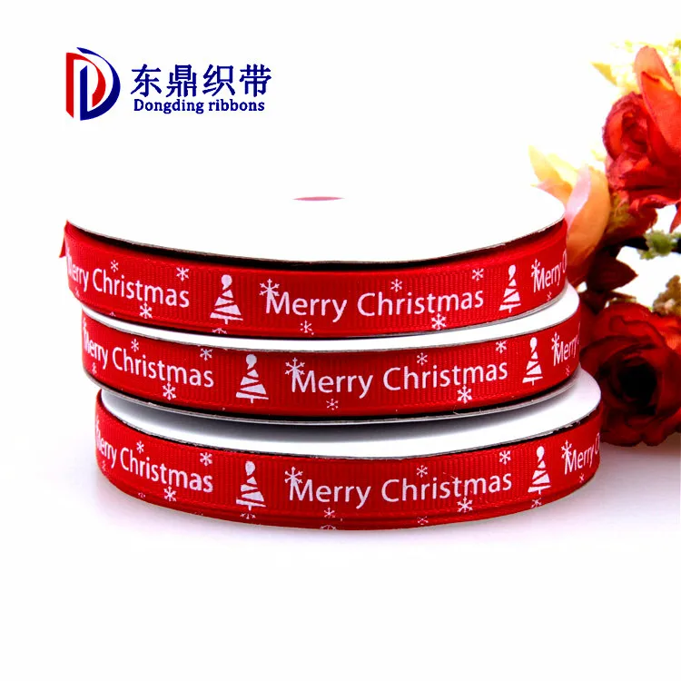 25yards Christmas Grosgrain Red Ribbons For Decorations Merry Christmas Gift Packing Ribbons Christmas Stuff For Tree AT83