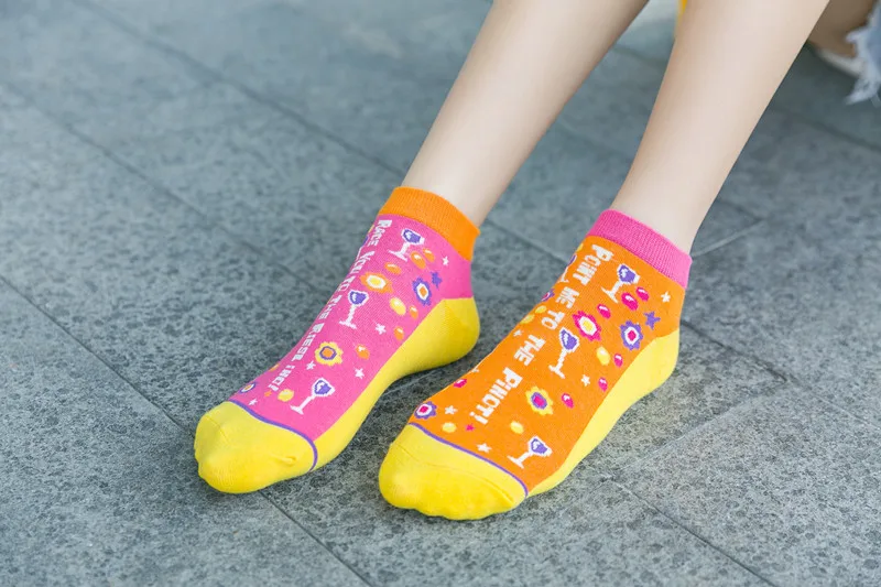 Популярные модные носки Harajuku с забавным рисунком из мультфильма chaussettes, женские носки с головой тыквы и лося, милые носки до щиколотки kawaii happy