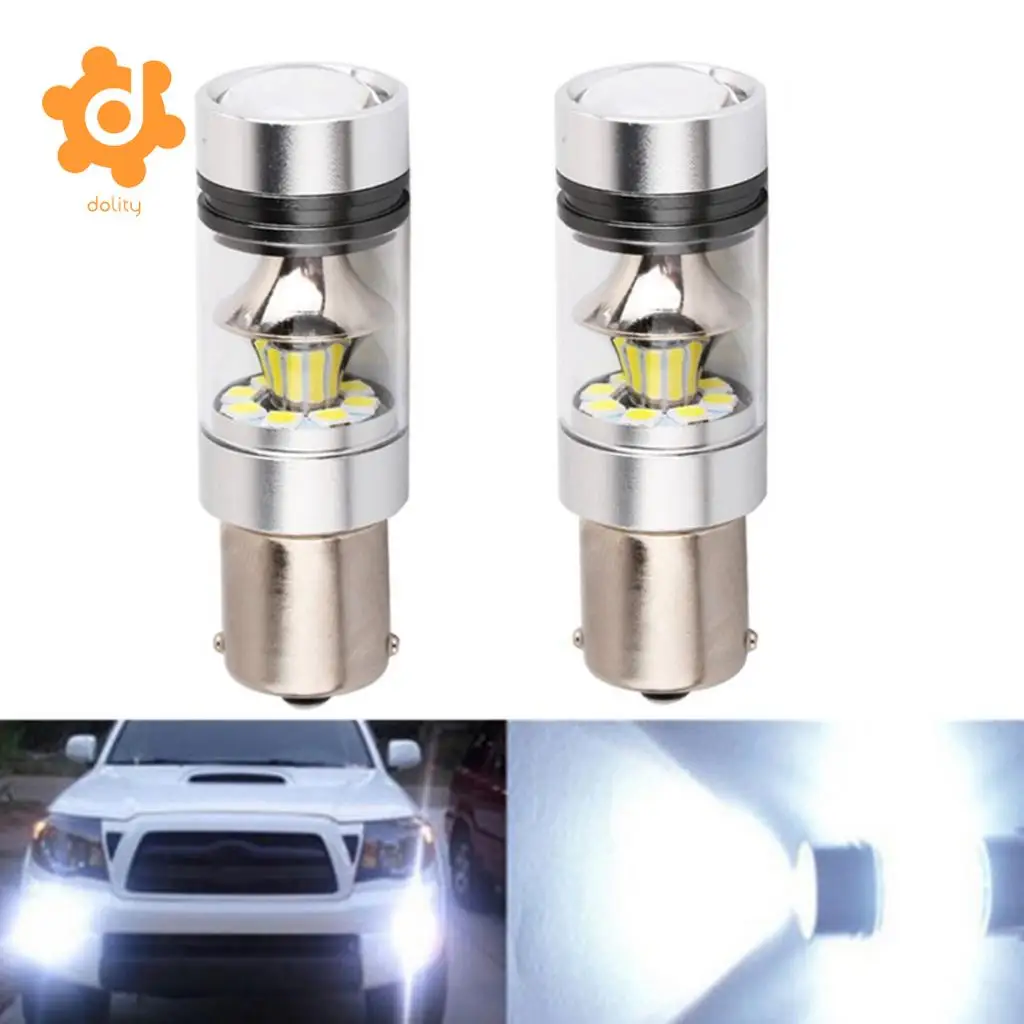 Baoblaze 2 Pieces Car 1156 BA15S 100W LED Lights Turn Signal Reverse Bulb 6000K White