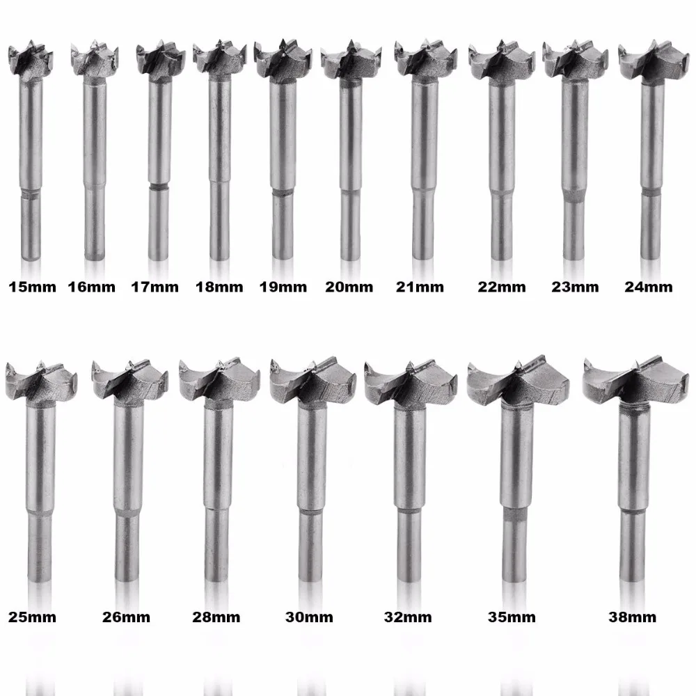 17 Pcs Woodworking Forstner Bit Set Wood Working Hole Cutter 15mm-38mm Hole Saw Set
