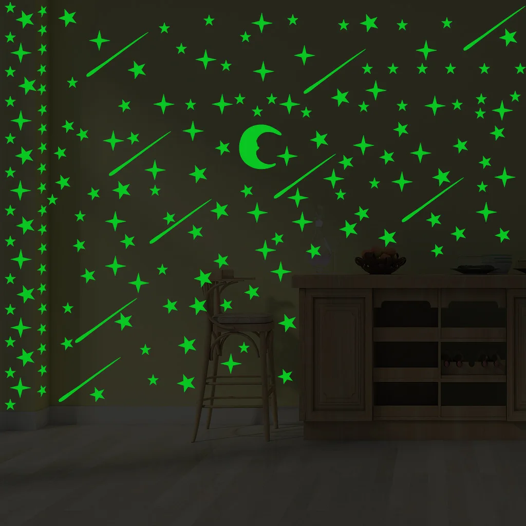Новая зеленая Ночная звезда, лунный Метеор композитная стена, украшение дома, Diy Украшение стены, гостиная, художественное оформление стены в спальне