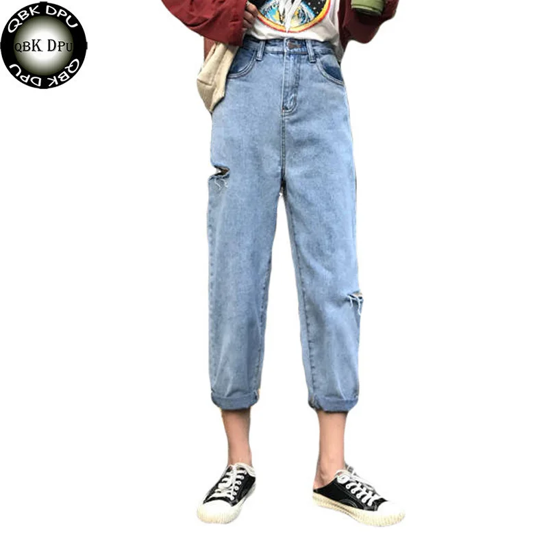 Boyfriend style Джинсы с эффектом пуш ап женские белые джинсы 2019 новые корейские
