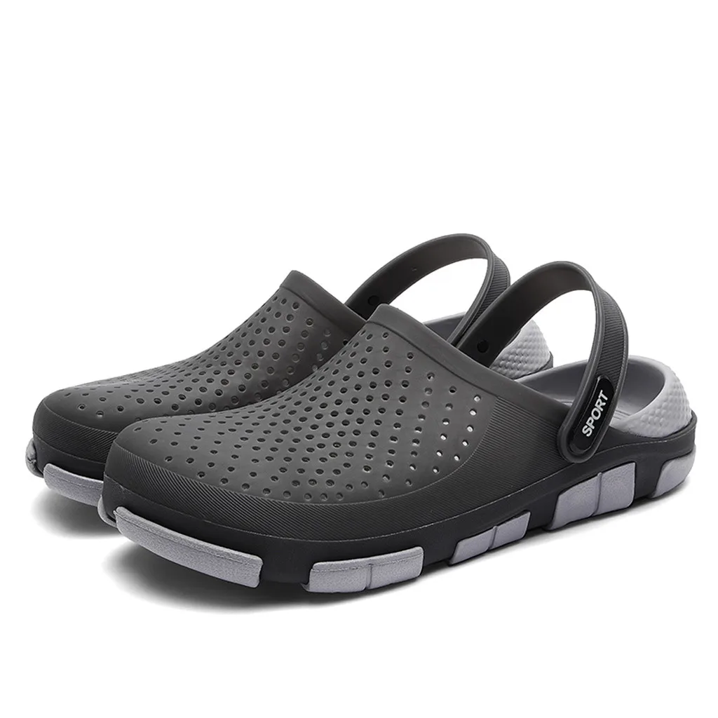 Sommer Casual männer Atmungs Loch Schuhe Faul Strand Haus Hausschuhe Nicht-slip Flip-Flops Eva Hausschuhe 2019 Hohe Qualität 20