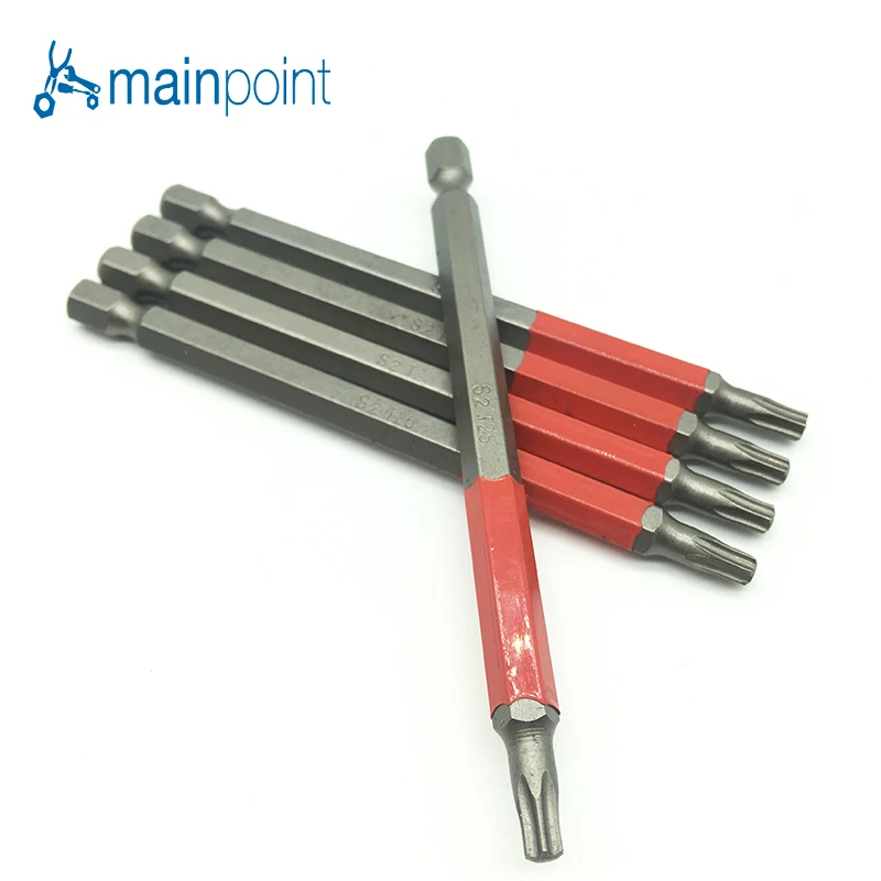 

Mainpoint High Quality 5Pc S2 Material Torx Star Screwdriver Bits 100mm length For Electric Tool Accessories T25