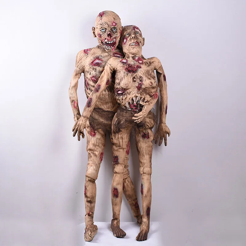 

Standing Men/Women Zombie Halloween Decoration Horror Props Bloody Body Ghost Simulation Dry Corpse Model Creepy Rotten People