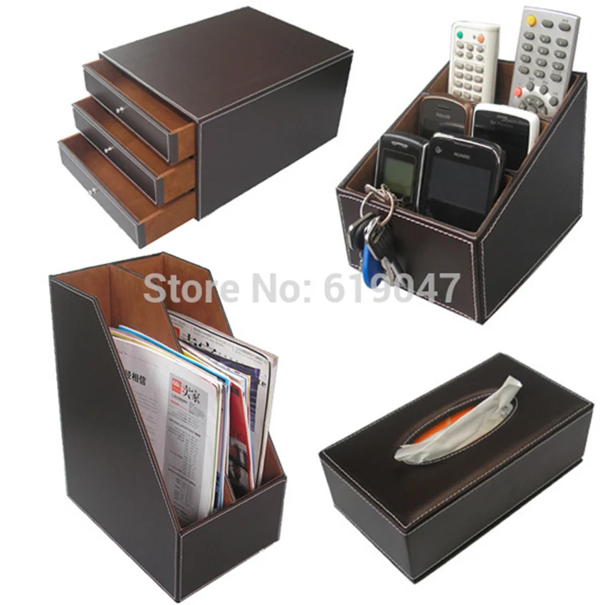 Kingfom 4pcs Multi Function Office Desktop Organizer Set File