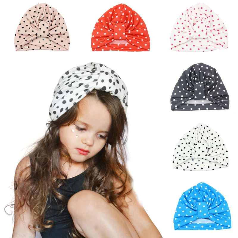 

Fashion Baby Hat for Boys and Girls Elastic Bohemia Dot Baby Turban Hat Infant Beanie Kids Cap Baby Accessories