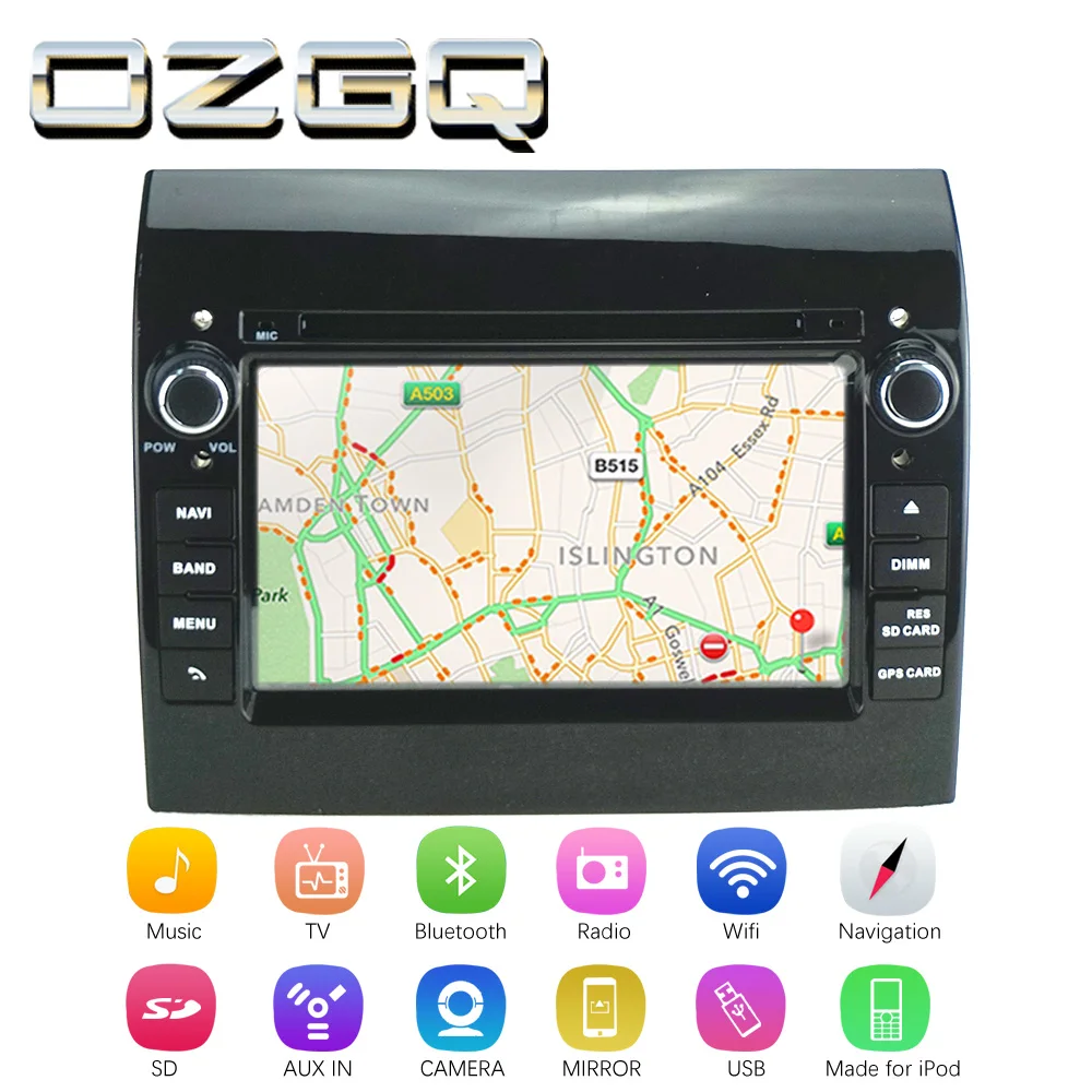 Discount OZGQ Android 7.1 Car DVD Player For Fiat Ducato 2006-2018 Screen Auto GPS Navigation Bluetooth Radio TV Audio Video Music Stereo 2