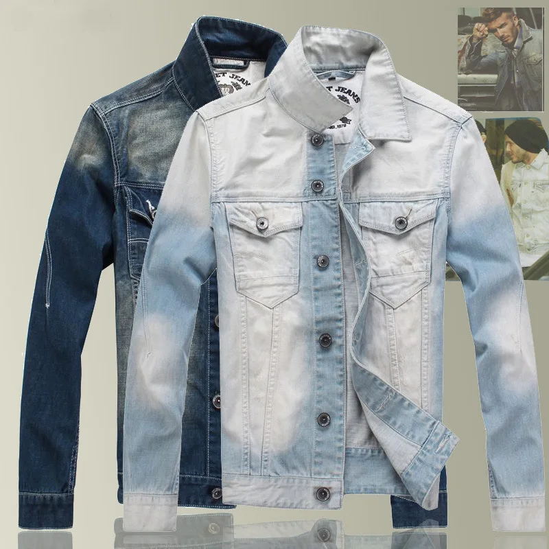 2017 spring new retro trend of men's denim jacket male Japanese denim