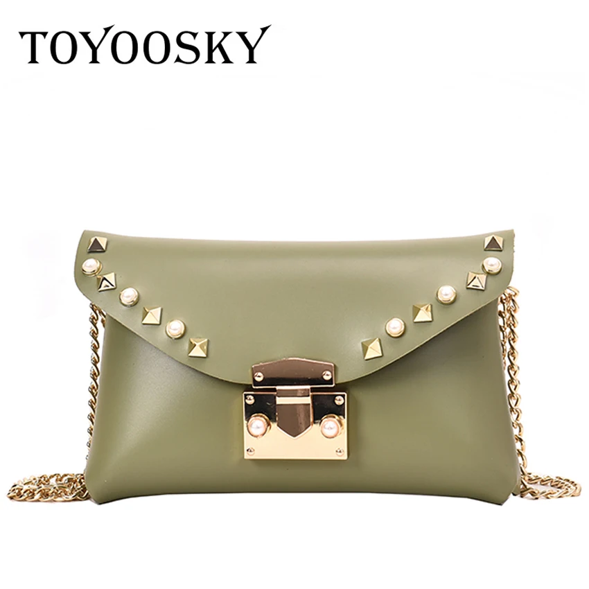 

TOYOOSKY Fashion Rivets Waist Pack Luxury Designer Fanny Pack Small Women Messenger Bag Phone Pouch Chest Belt Bag Purse