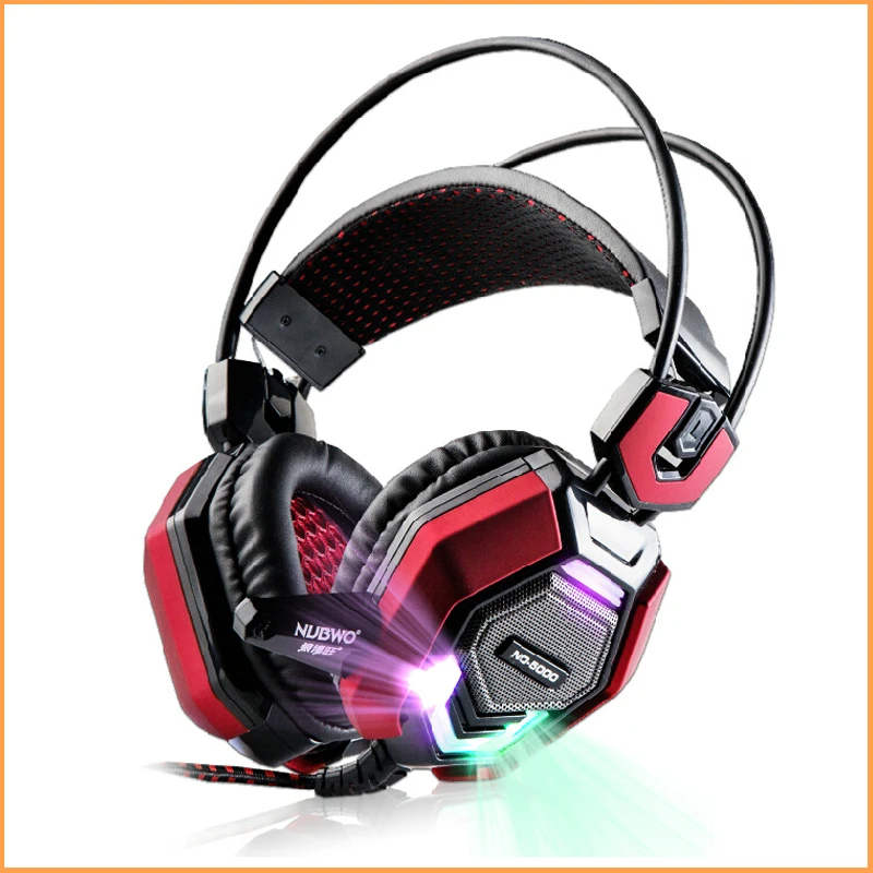 Free shipping 2016 New NUBWO NO 5000 PC gaming headset usb 7.1 LED