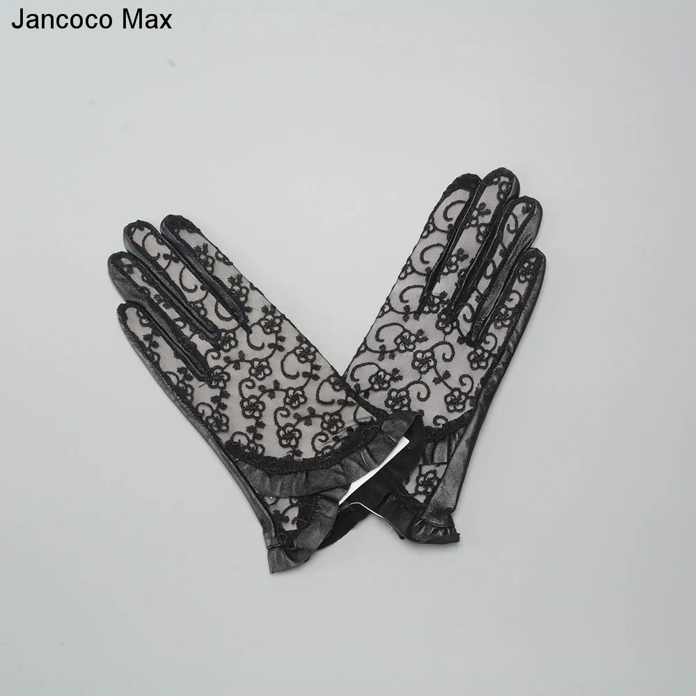 Jancoco Max 2019 кружево сенсорный экран Прихватки для мангала женские из натуральной овечьей кожи кожаные перчатки-митенки весна осень зима S2034