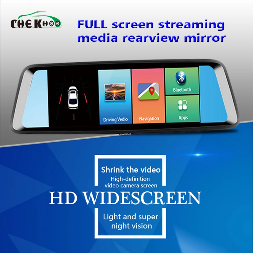 

7" Stream Rearview Mirror Car DVR 4G Android HD 1080P Dash Cam Dual Lens ADAS GPS Wifi Auto Registrar Camera DVRs Parking System